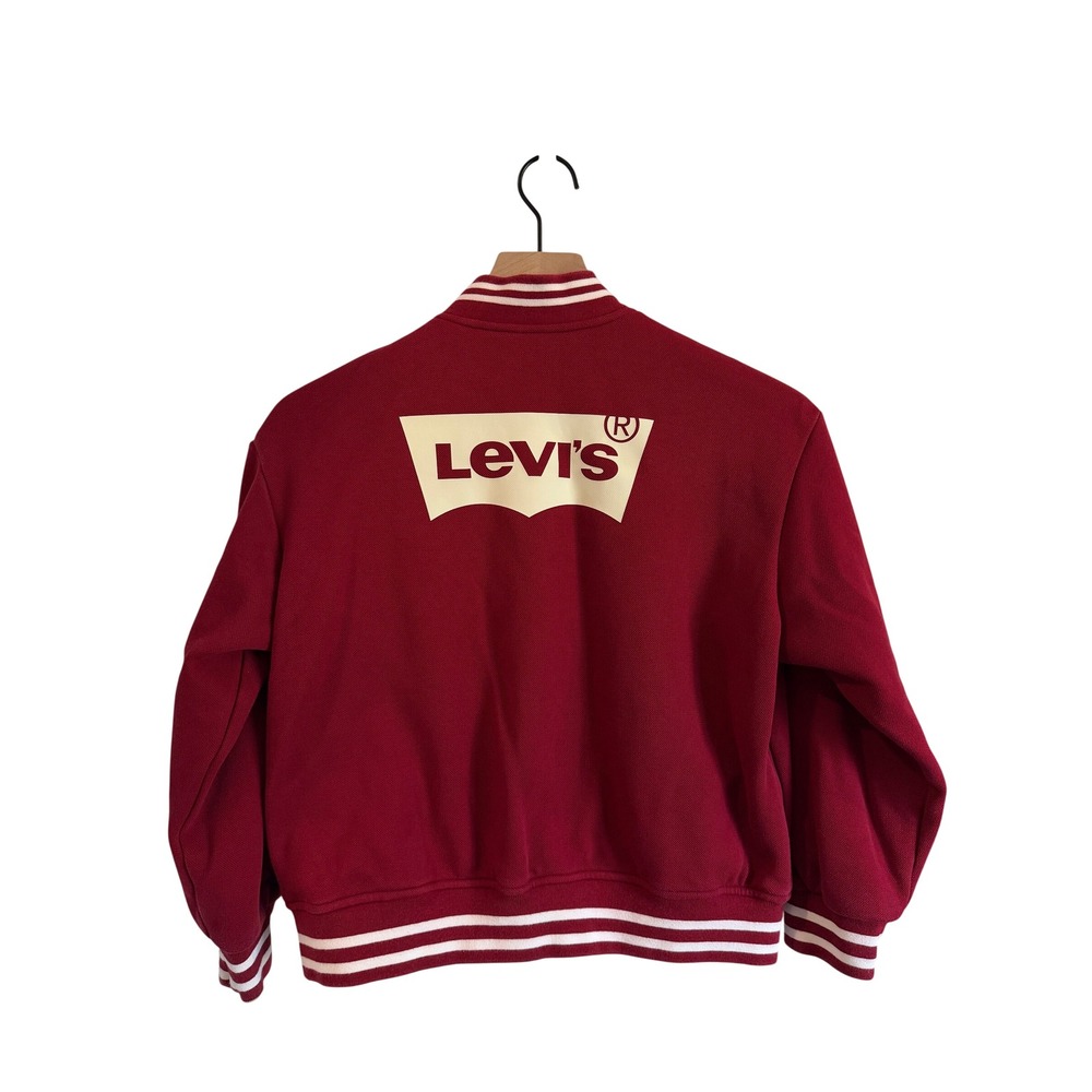 Levis Reversible Varsity Bomber Jacket Kids Red Khaki Asian Market Size M 150/72 - Picture 4 of 15
